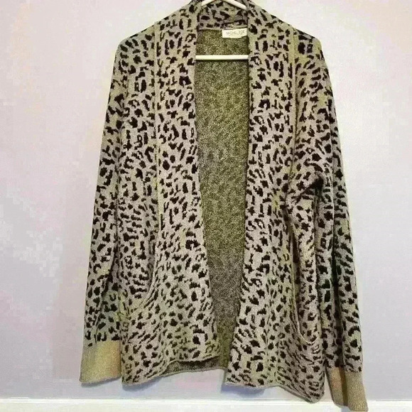 Rachel Zoe animal print cardigan with‎ pockets. Size small - Picture 1 of 9